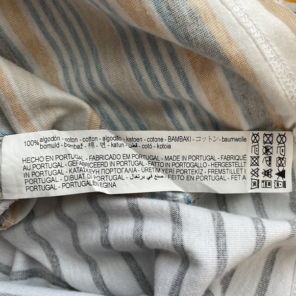 Zara Striped Fringe Short Sleeve T-Shirt. Size Large. - Picture 12 of 12